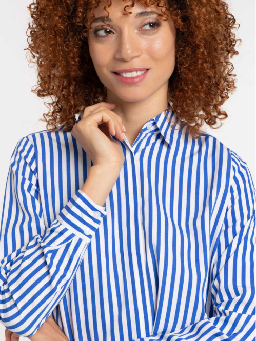 Chemise rayée cobalt femme