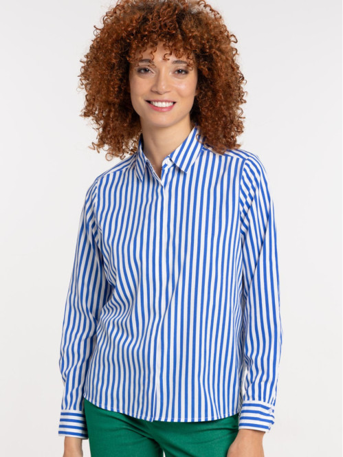 Chemise rayée cobalt femme