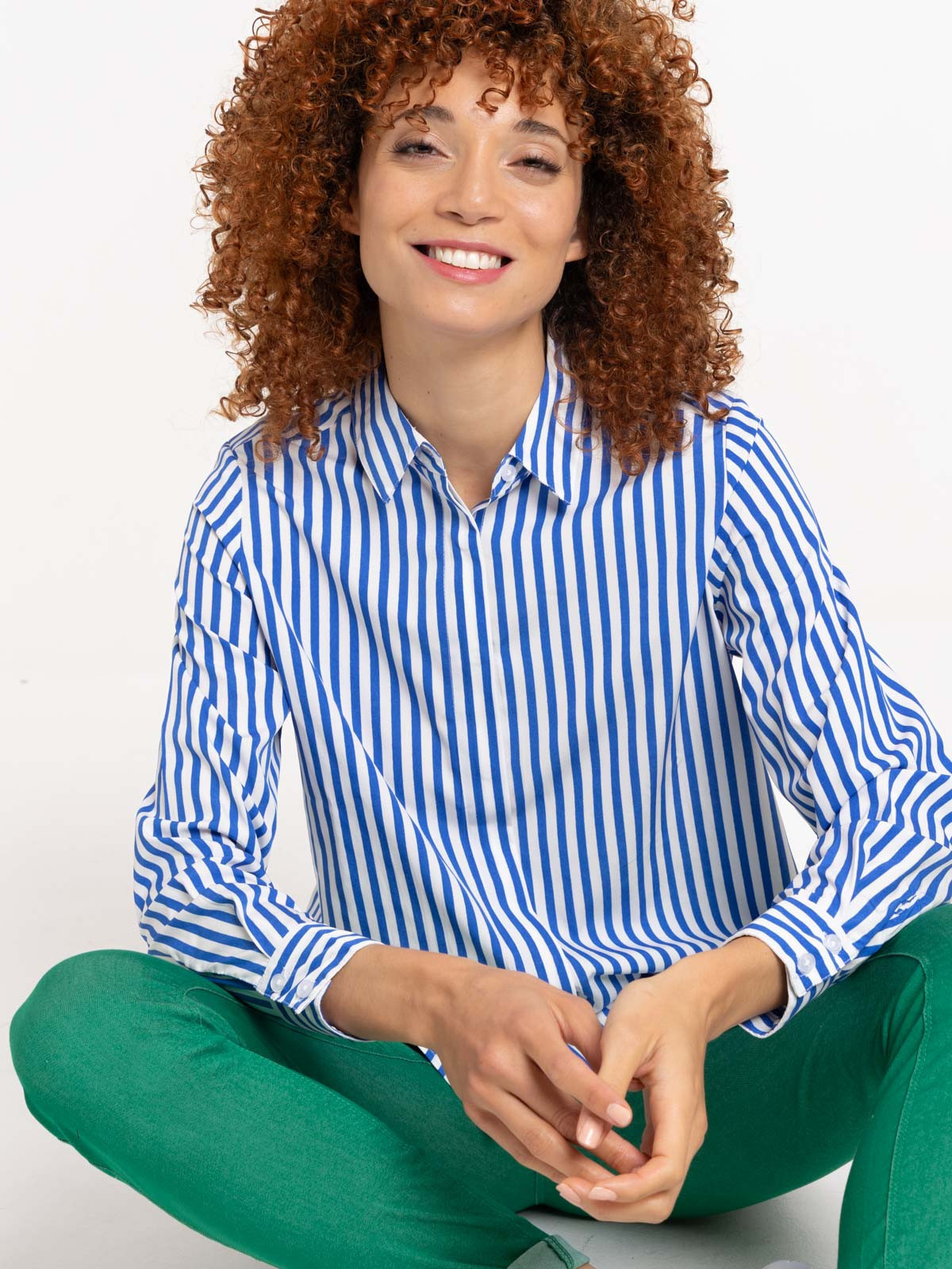 Chemise rayée cobalt femme