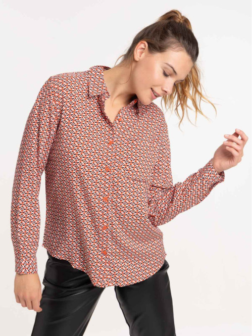 Chemise imprimée graphique femme