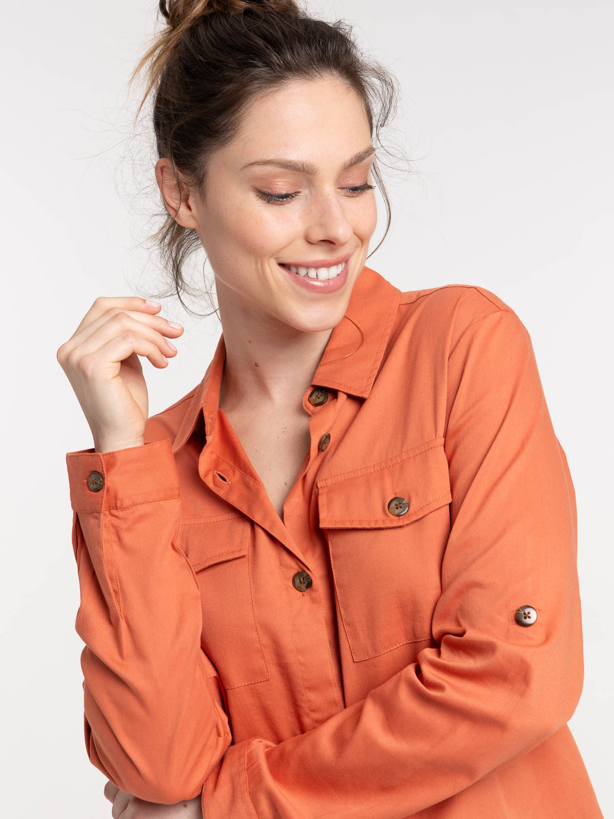 Chemise boutonnée épices femme