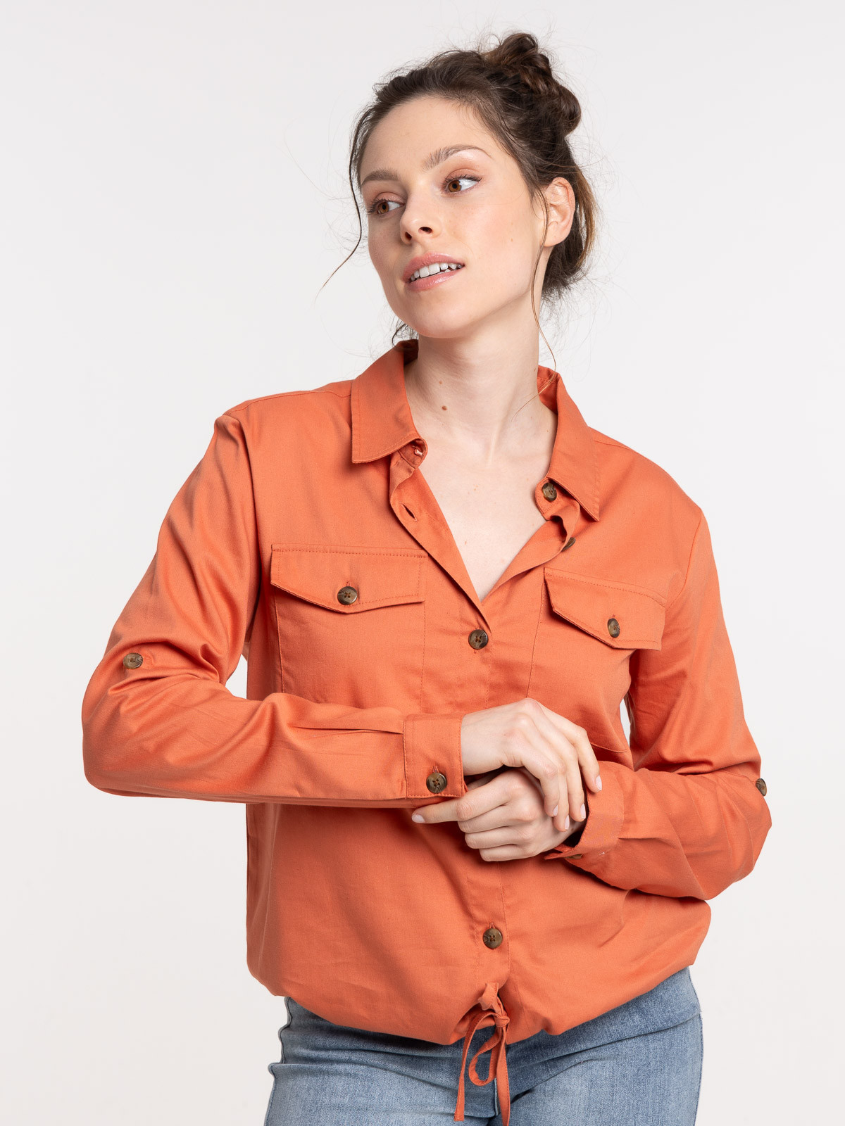 Chemise boutonnée épices femme