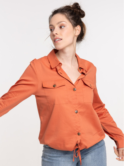 Chemise boutonnée épices femme