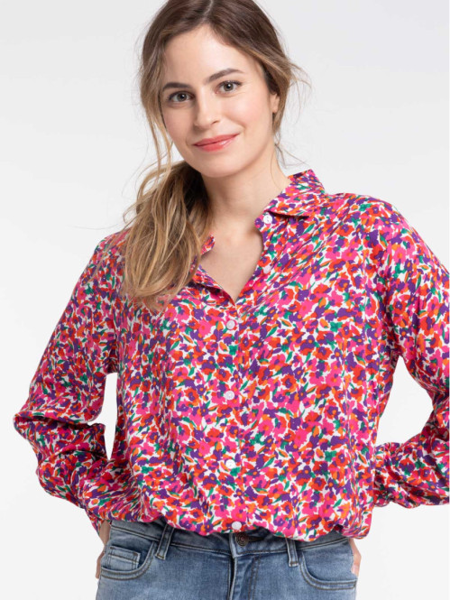 Chemisier fleuri boutonné femme Chemisier fleuri boutonné femme