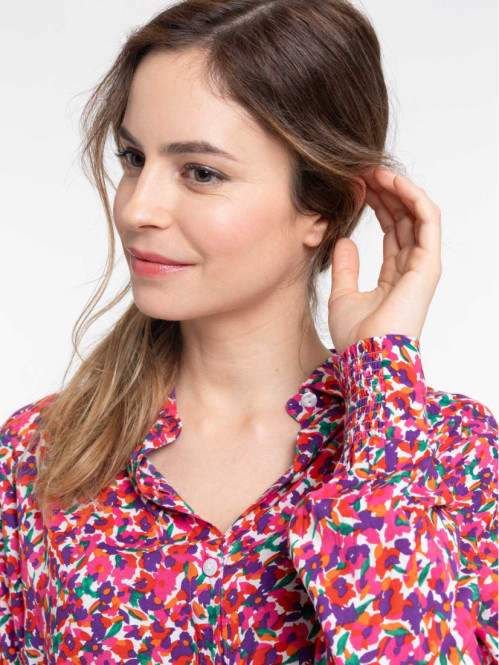 Chemisier fleuri boutonné femme Chemisier fleuri boutonné femme