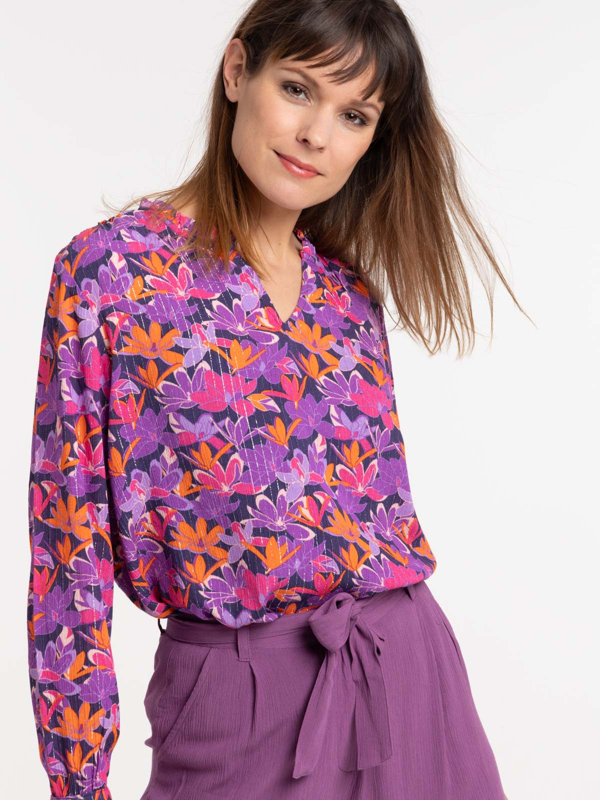 Blouse imprimée fleurie femme