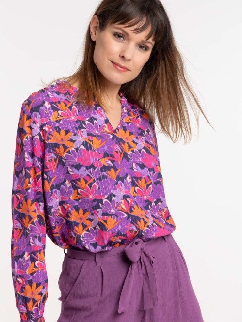 Blouse imprimée fleurie femme