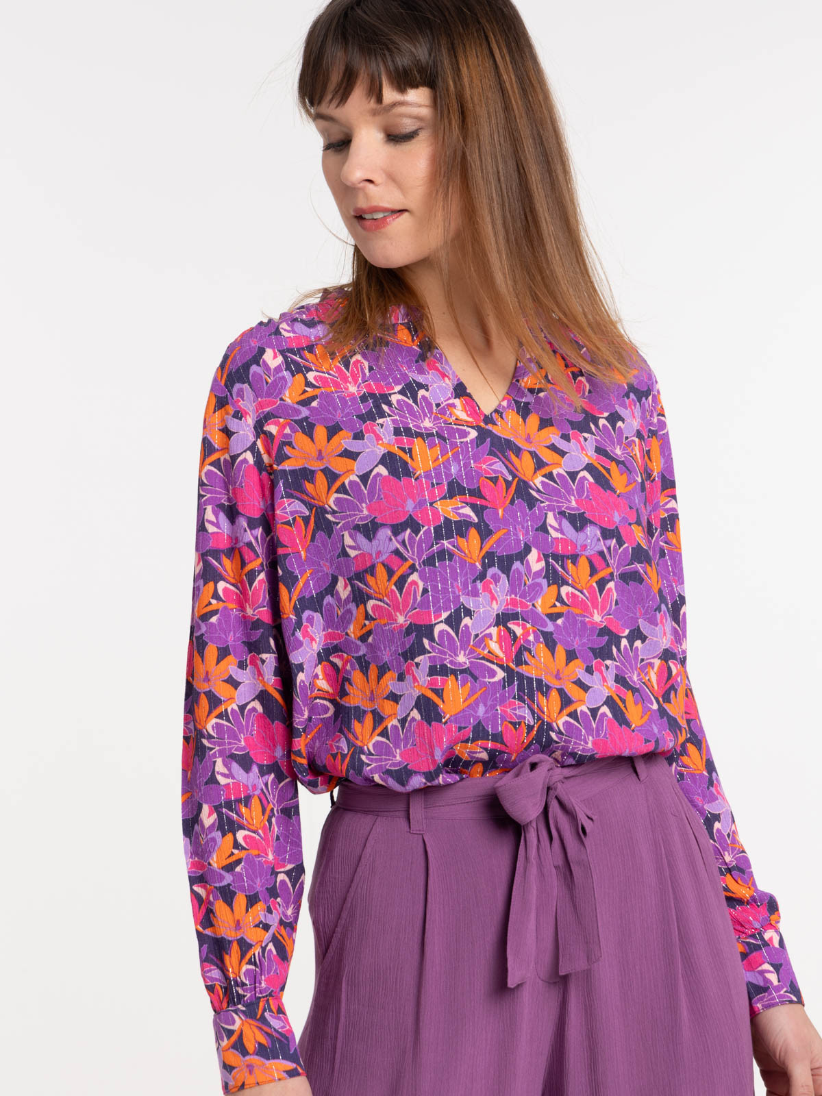 Blouse imprimée fleurie femme