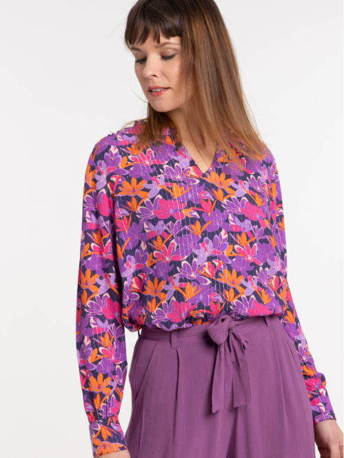 Blouse imprimée fleurie femme