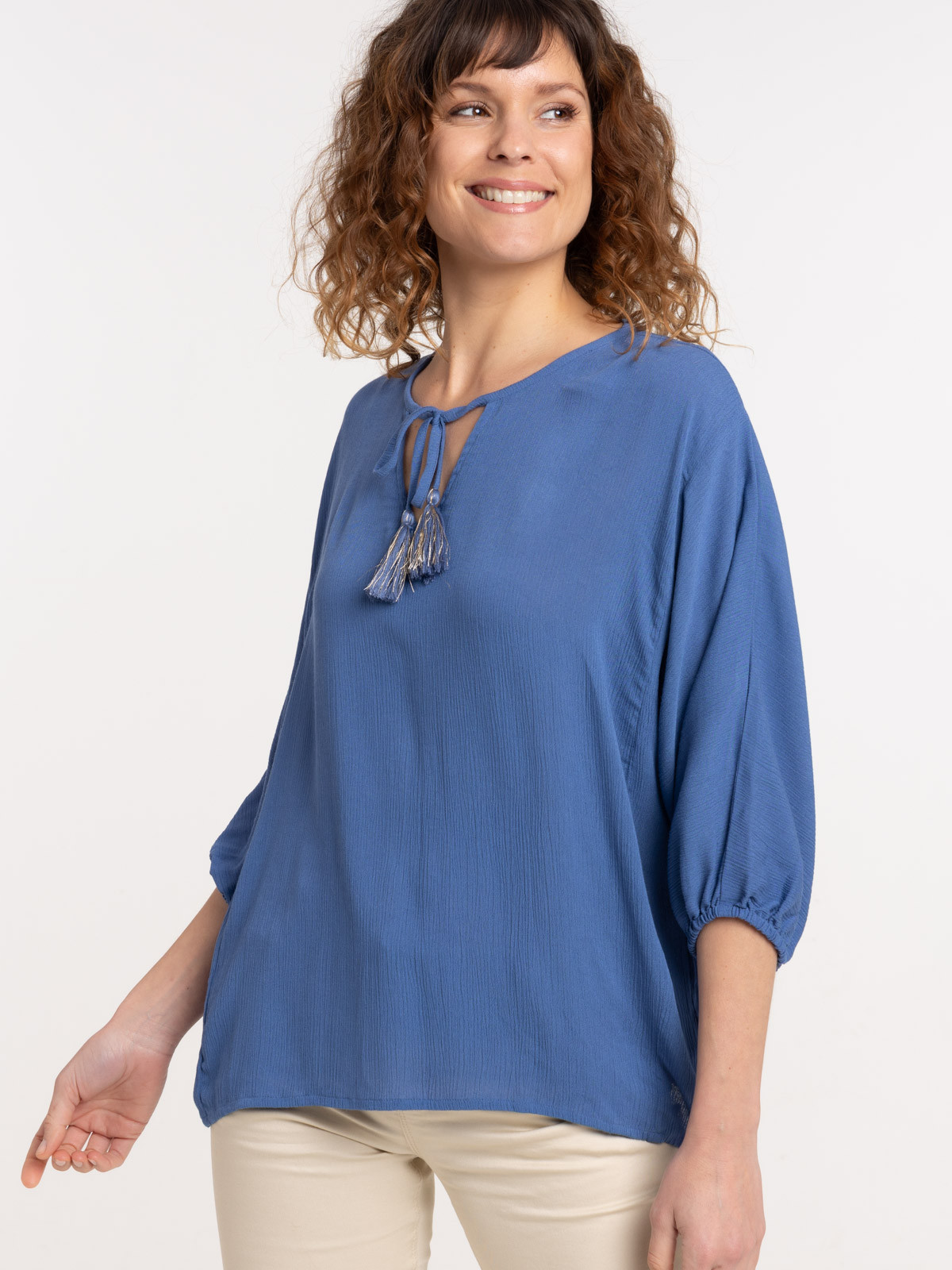 Blouse fluide felle bleu de fès