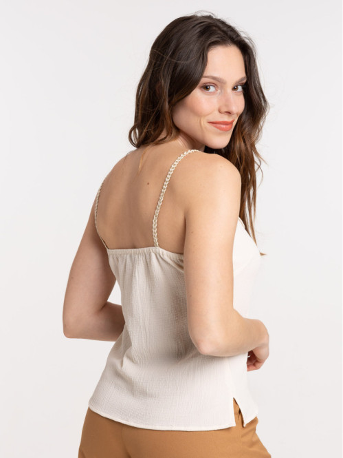 Débardeur bretelles rose perle femme Débardeur bretelles rose perle femme