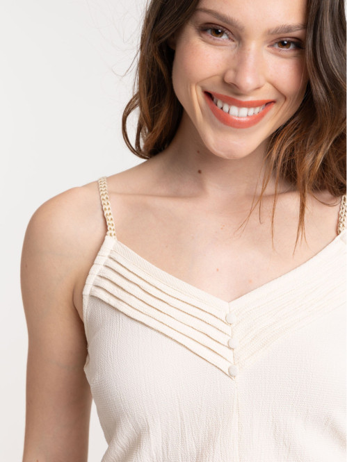 Débardeur bretelles rose perle femme Débardeur bretelles rose perle femme