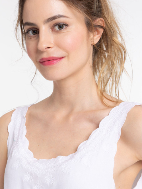 Débardeur brodé blanc femme Débardeur brodé blanc femme