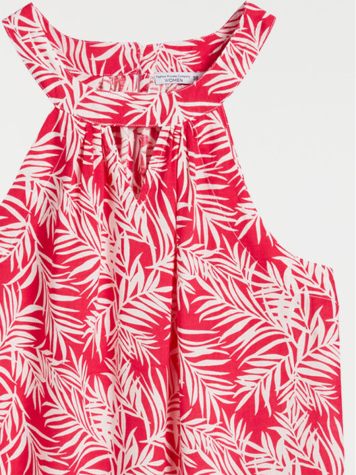Top motif tropical fushia...