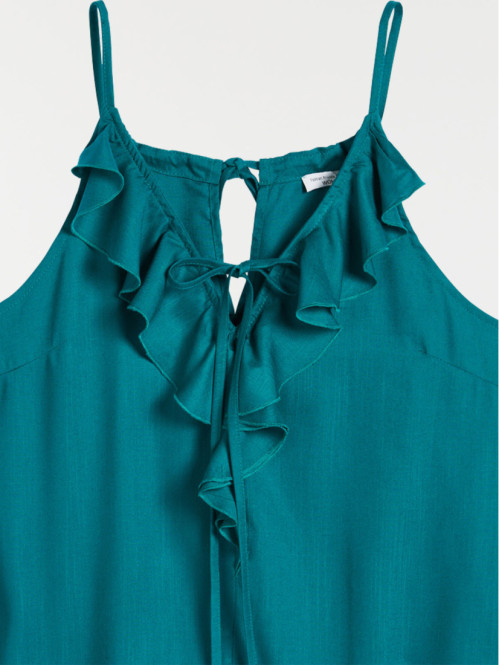 Blouse volant à bretelles femme