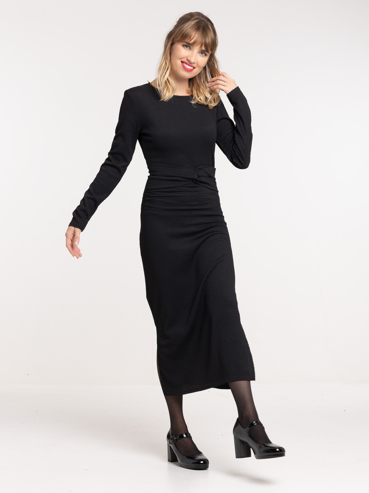 Robe mi longue noir new arrivals