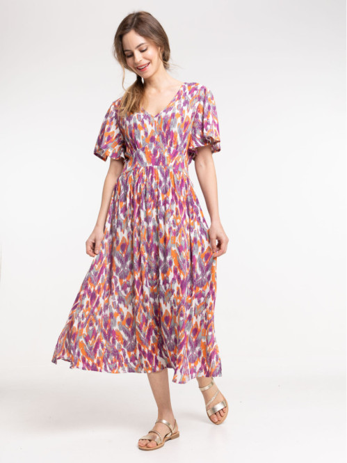 Robe longue motif ethnique femme