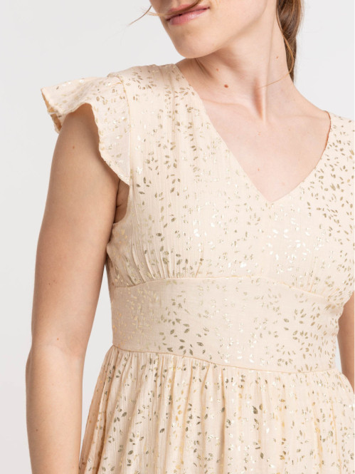 Robe imprimée nude femme