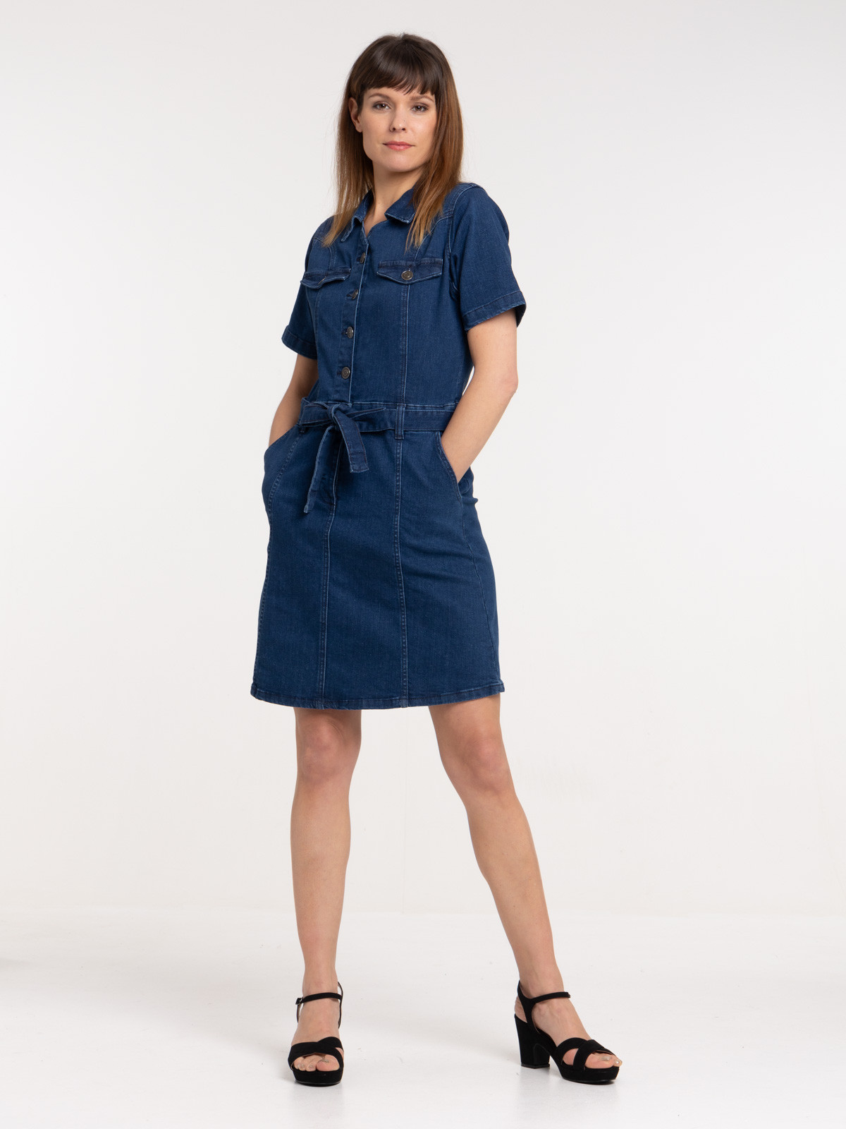Robe denim stone femme
