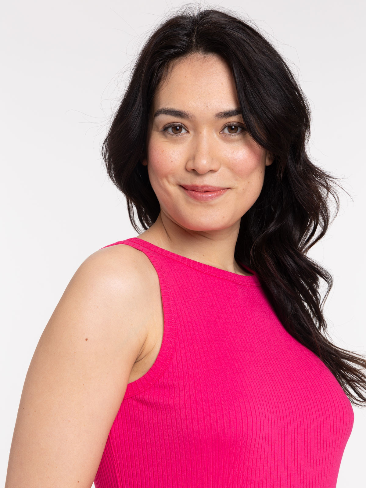 Robe côtelée fushia femme