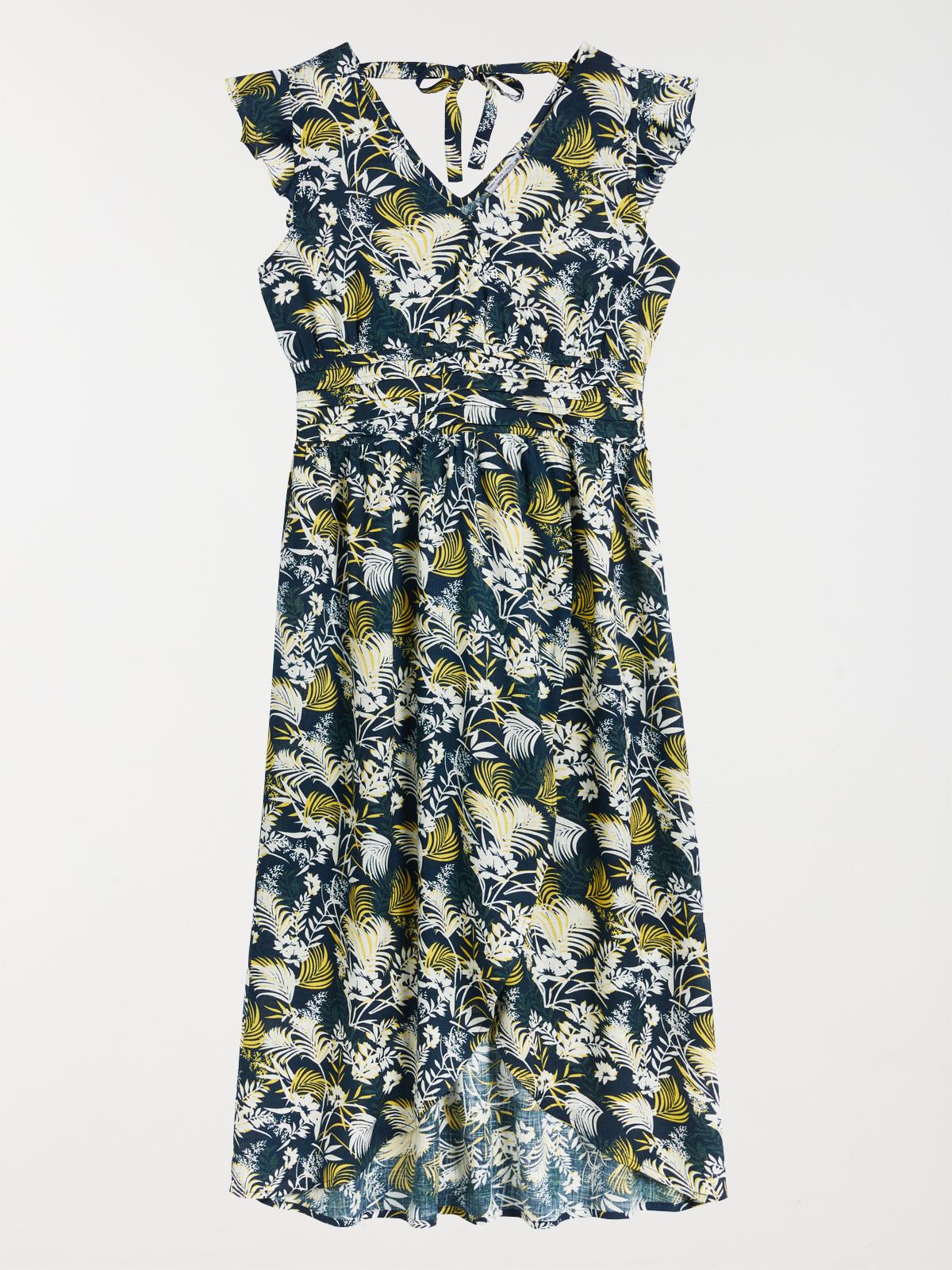 Robe longue imprimée végétale femme