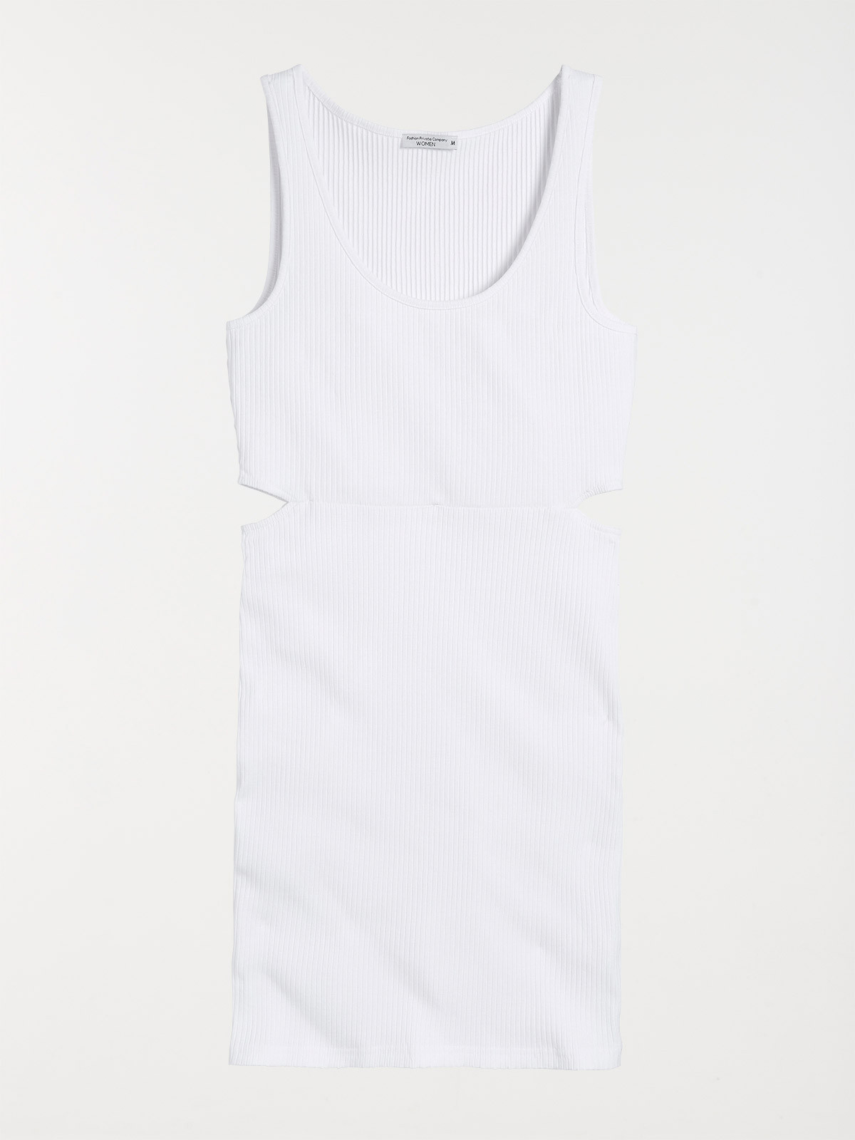 Robe côtelée coloris blanc femme