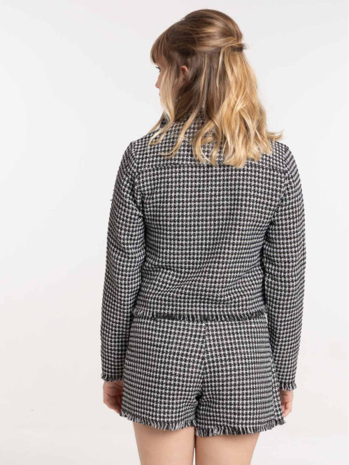 Veste tweed à carreaux femme Veste tweed à carreaux femme