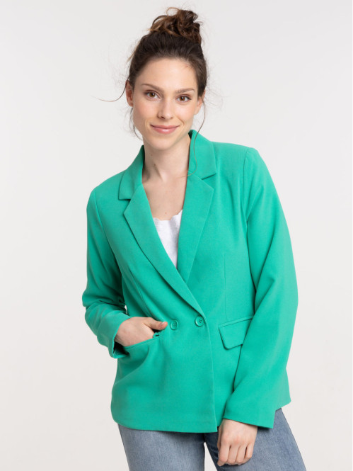 Veste tailleur coloris gazon femme Veste tailleur coloris gazon femme