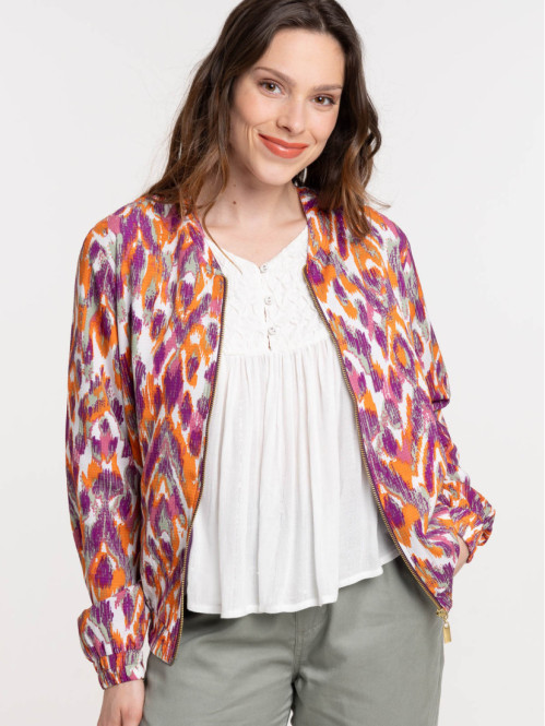 Veste teddy imprimé zippé...