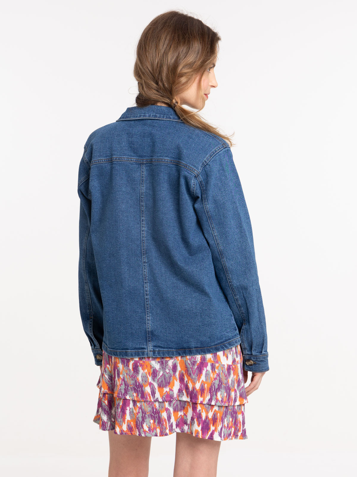 Veste denim boutonnée femme 