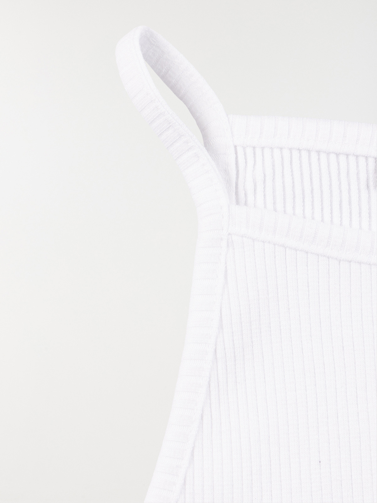 Débardeur côtelé fille blanc (XXS-M)