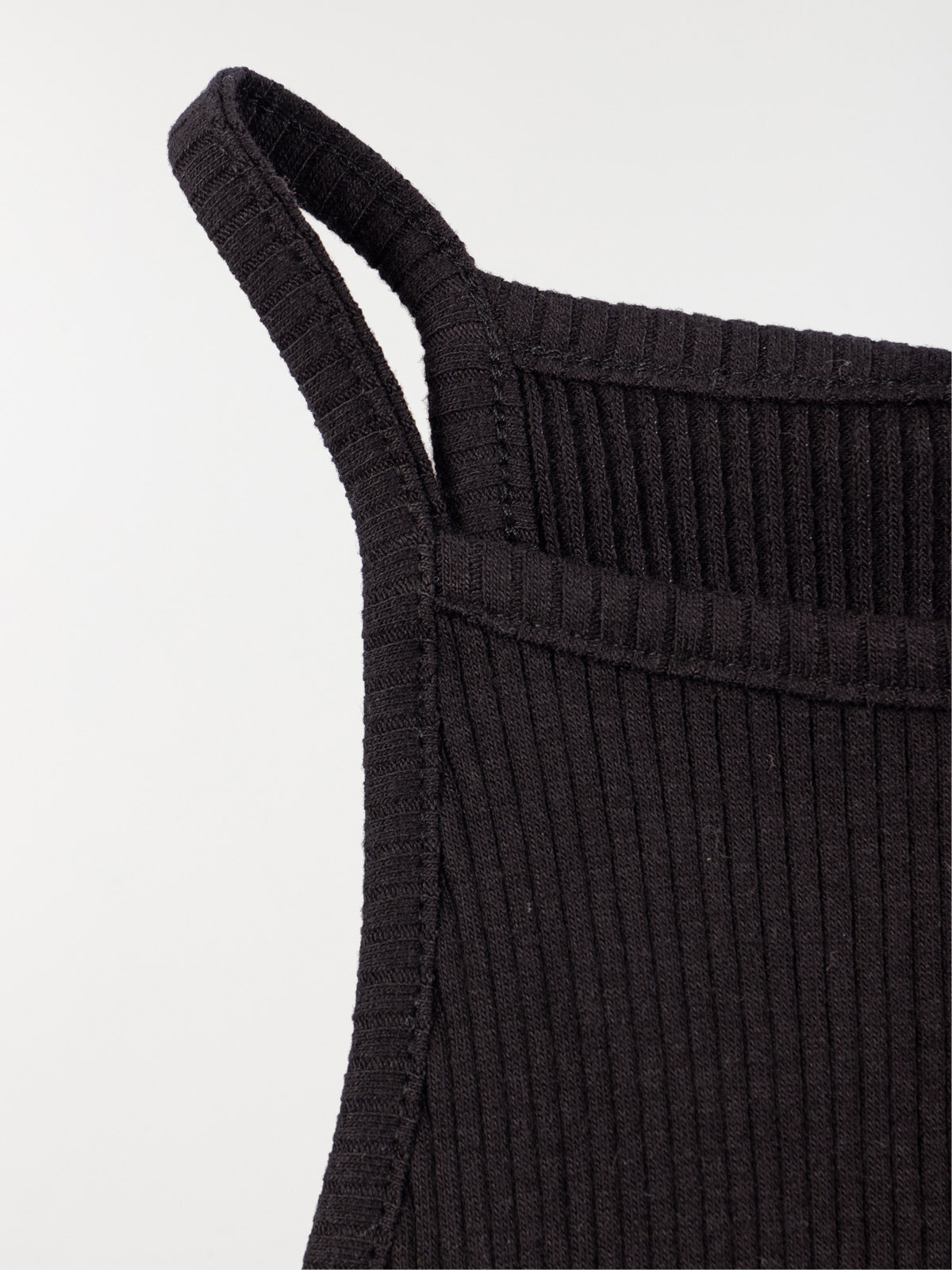 Débardeur côtelé fille noir (XXS-M)