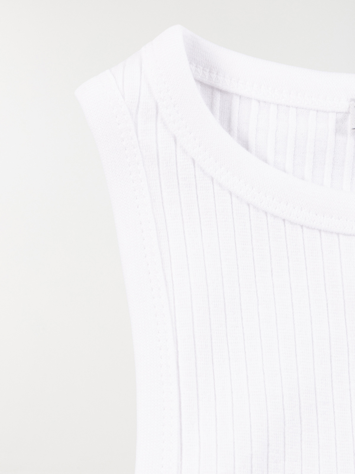 Débardeur blanc côtelé fille (XXS-M) Débardeur blanc côtelé fille (XXS-M)