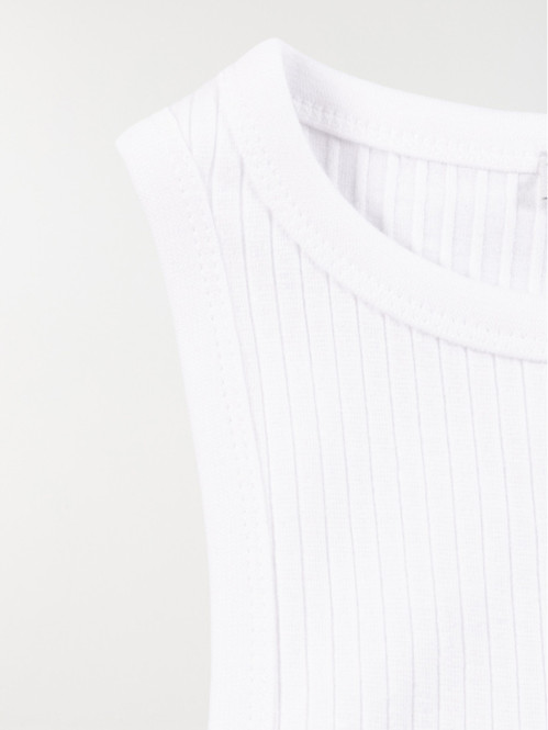 Débardeur blanc côtelé fille (XXS-M) Débardeur blanc côtelé fille (XXS-M)