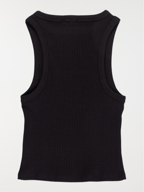 Débardeur noir côtelé fille...