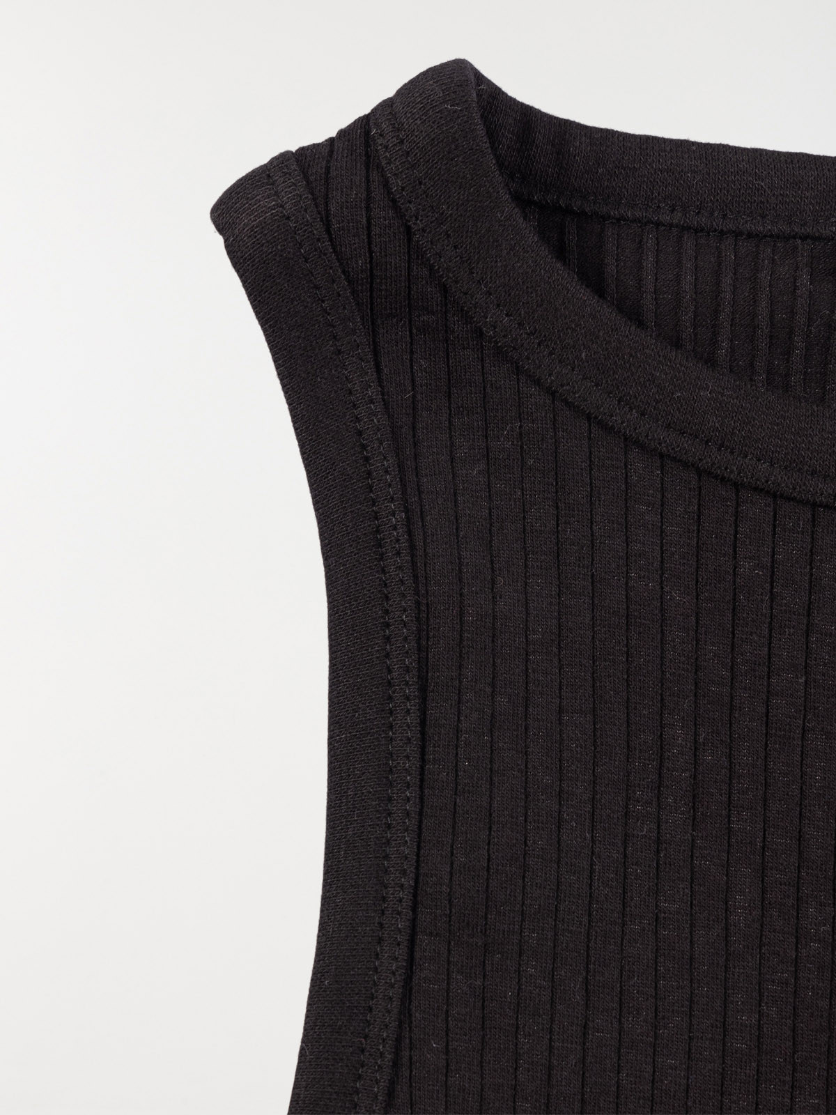 Débardeur noir côtelé fille (XXS-M) Débardeur noir côtelé fille (XXS-M)