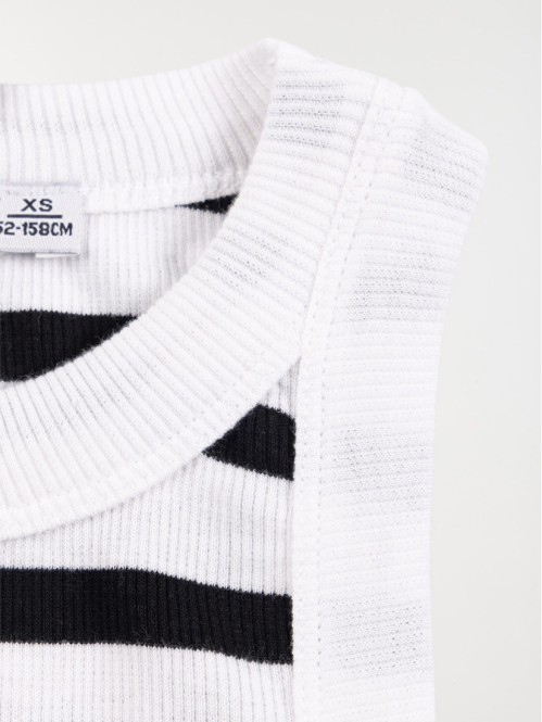 Débardeur rayé blanc et noir (XXS-M)