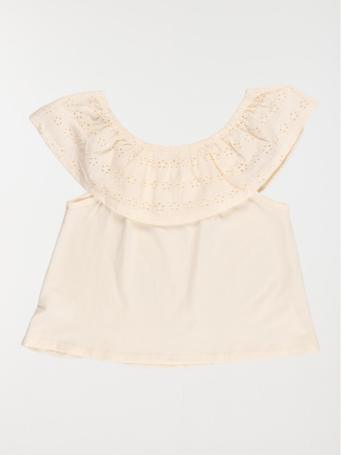 Débardeur col volant fille...