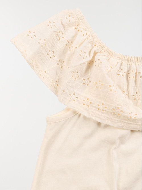 Débardeur col volant fille...