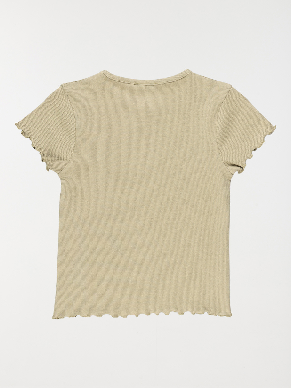 T-shirt kaki clair côtelé fille (XXS-M)