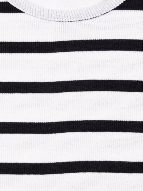 T-shirt rayé côtelé fille (XXS-M)