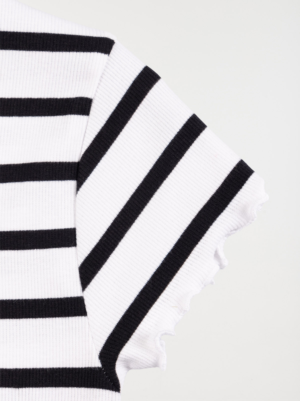 T-shirt rayé côtelé fille (XXS-M)