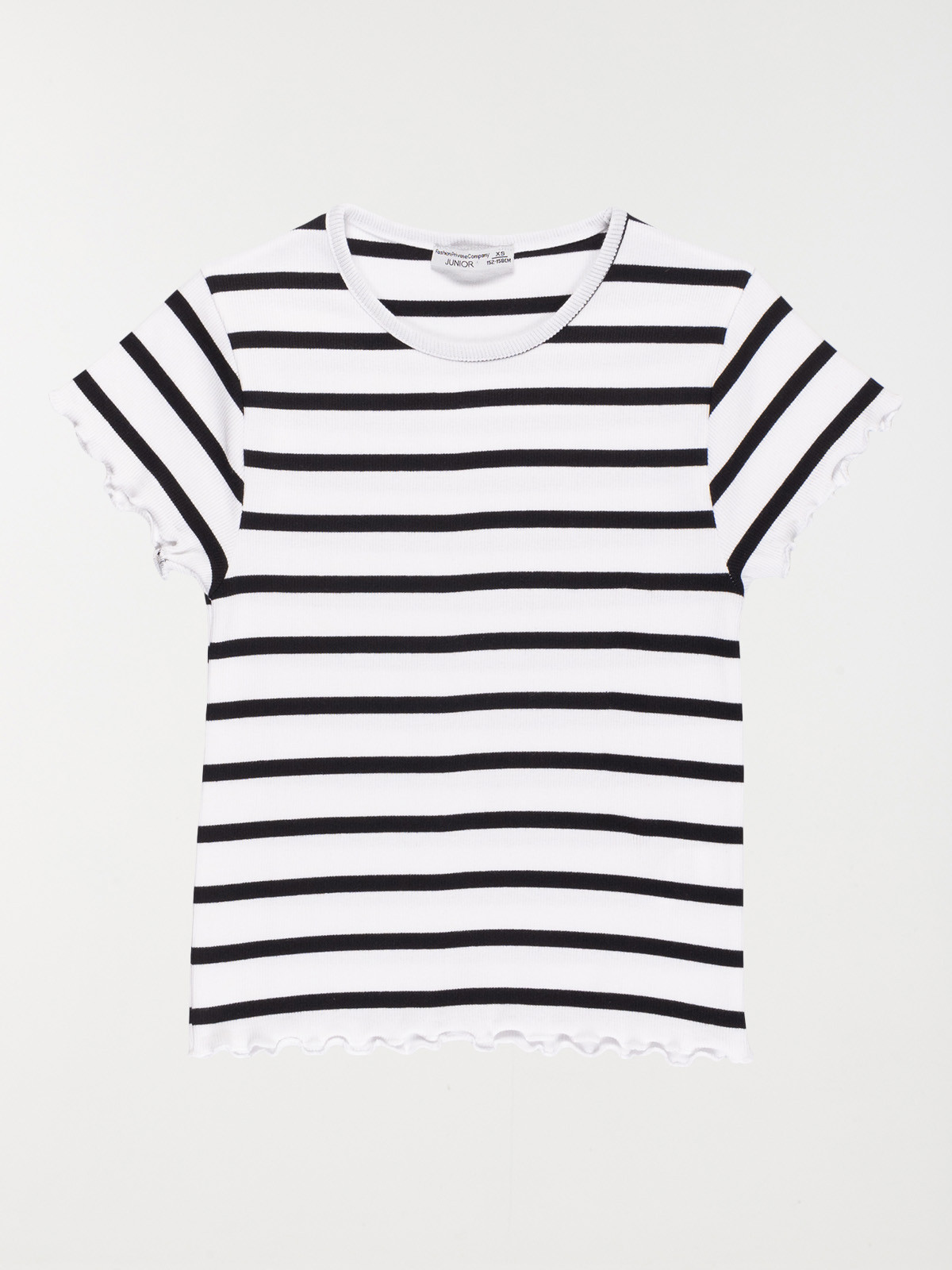 T-shirt rayé côtelé fille (XXS-M)