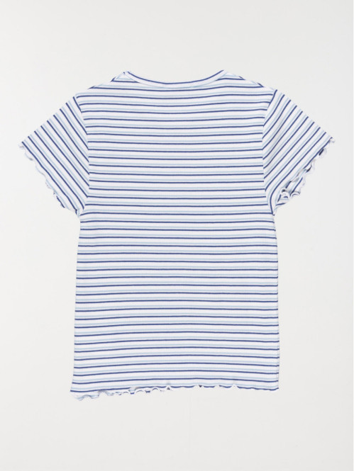 T-shirt rayé côtelé fille (XXS-M)