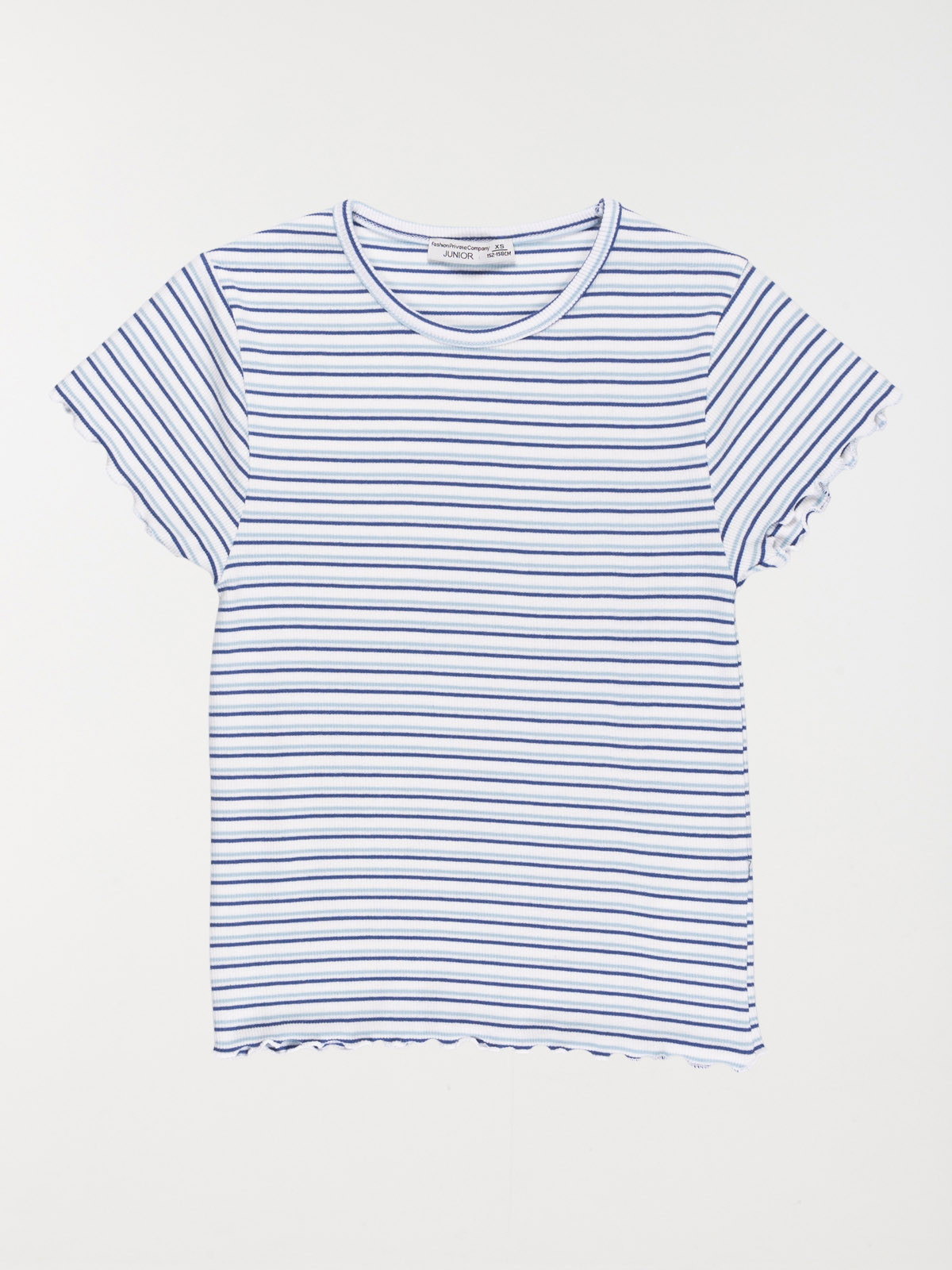 T-shirt rayé côtelé fille (XXS-M)