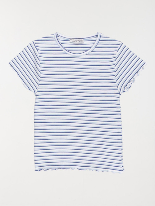 T-shirt rayé côtelé fille (XXS-M)