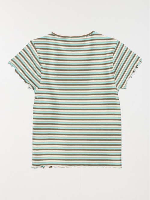 T-shirt rayé côtelé fille...