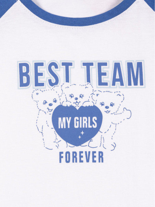 T-shirt bicolore message fille (XXS-M) T-shirt bicolore message fille (XXS-M)