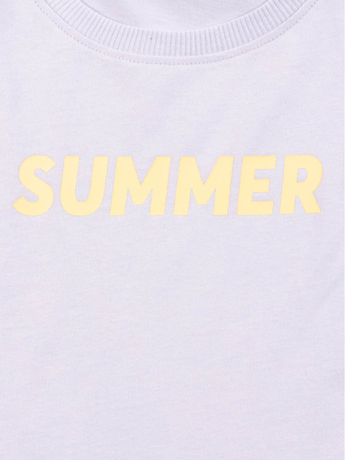 T-shirt lilas court fille...