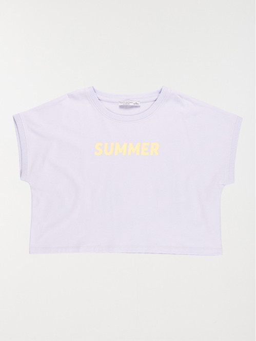 T-shirt lilas court fille (XXS-M)